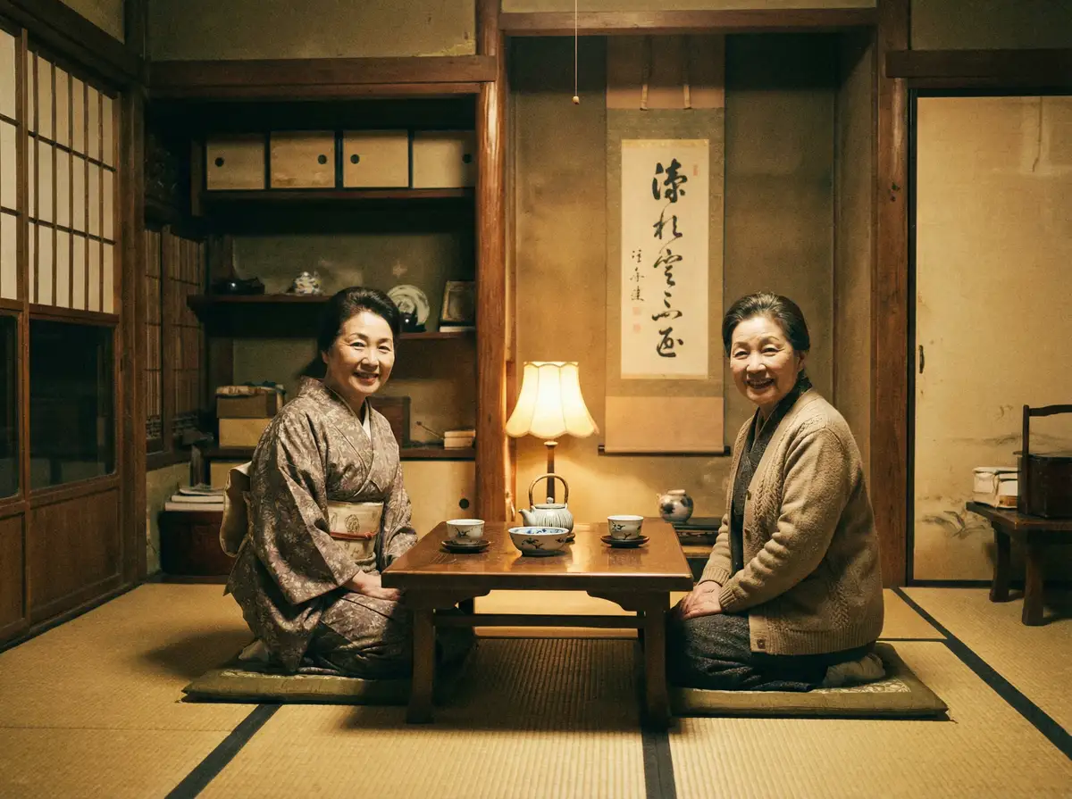 两位优雅的 里番库_里番库番剧合集 | 自媒体视角里番库精选 在日式茶室中品茶交谈